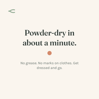 Powder-dry in about a minute